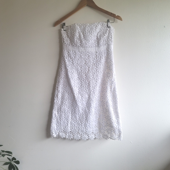 Lilly Pulitzer, Bowen Daisy White Strapless Dress, Classic White, Size 4‎ - Picture 5 of 13